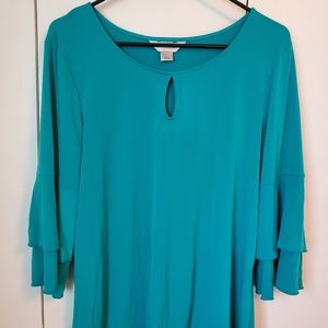 L Christopher & Banks top with flirty sleeves